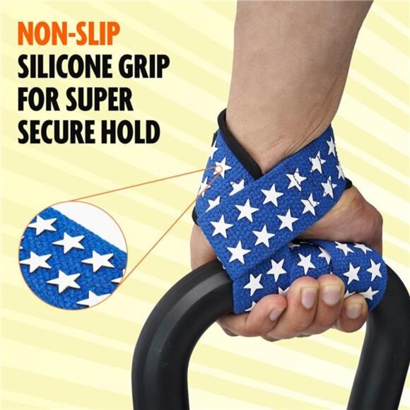 Fitness Wrist Straps - Non-Slip Silicone Grip, Deadlift Strap with Padding - Picture 4 of 7